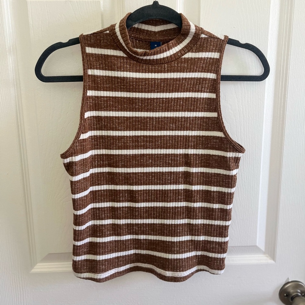 Mock Neck Ribbed Tank